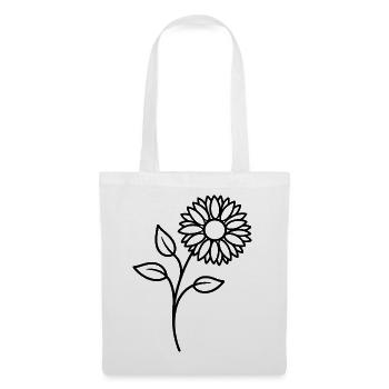 Sonnenblume One Line Blumenmotiv - Stoffbeutel - Weiß - Vorne
