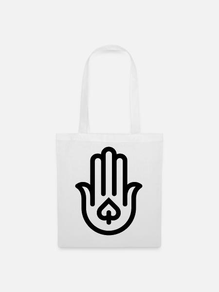 Hand von Fatma Hamsa - Stoffbeutel - Weiß