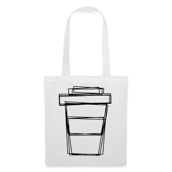 Kaffeebecher handgezeichnet - Stoffbeutel - Weiß - Vorne