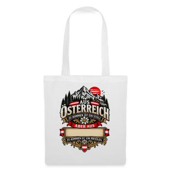 Meine Heimat Österreich (Ortsname einfügen!) - Stoffbeutel - Weiß - Vorne