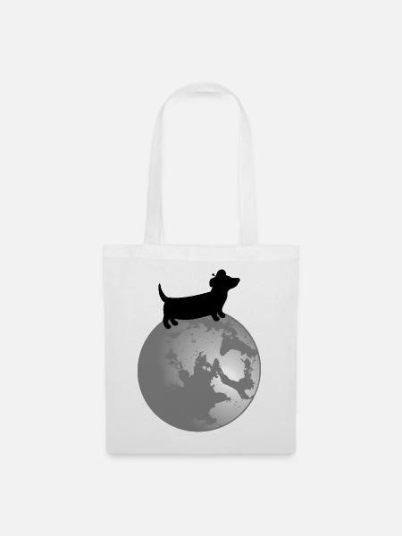 Dachshund Dogs Moon - Stoffbeutel - Weiß