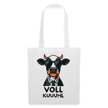 Voll Kuuuhl – Coole Kuh im Anzug mit Sonnenbrille - Stoffbeutel - Weiß - Vorne