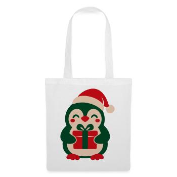 Pinguin Geschenk Clipart - Stoffbeutel - Weiß - Vorne