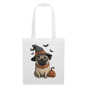 Mops Halloween - Stoffbeutel - Weiß - Vorne