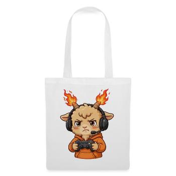 Gamer Fire Goat Shirt Feuer Ziege - Stoffbeutel - Weiß - Vorne