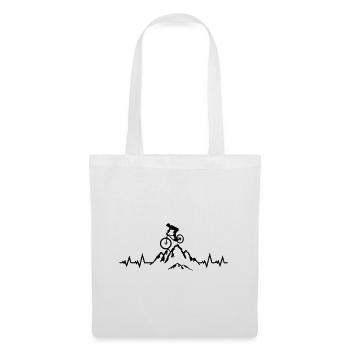 Battement de cœur VTT, ECG de pouls de vélo de montagne - Sac en tissu - blanc - Devant