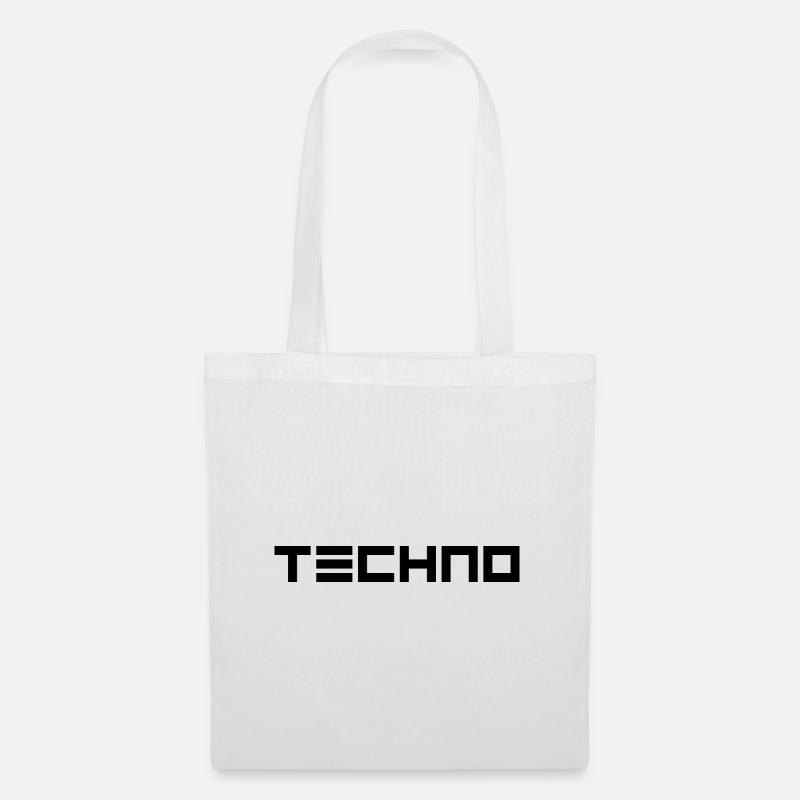 Futuristisches "Techno" Design in schwarz - Stoffbeutel - Weiß