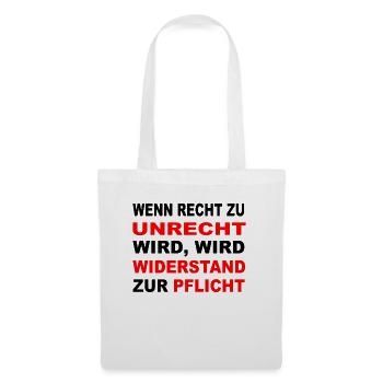 Protestshirt gegen Einschränkung der Grundrechte - Stoffbeutel - Weiß - Vorne