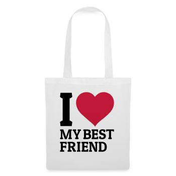 I love my best friend - Sac en tissu - blanc - Devant