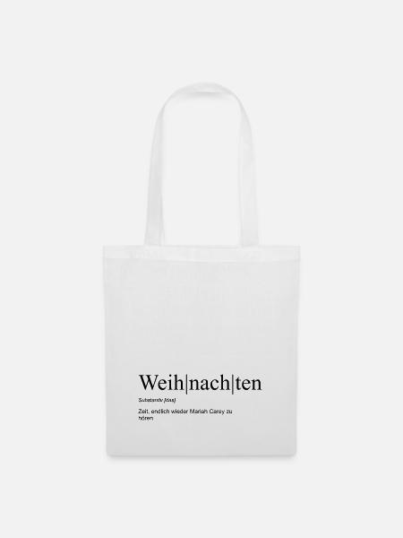 Weihnachten - Zeit für Mariah Carey - Stoffbeutel - Weiß