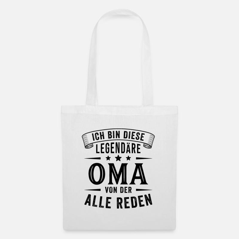 Oma Legende Großmutter Lustig Spruch - Stoffbeutel - Weiß