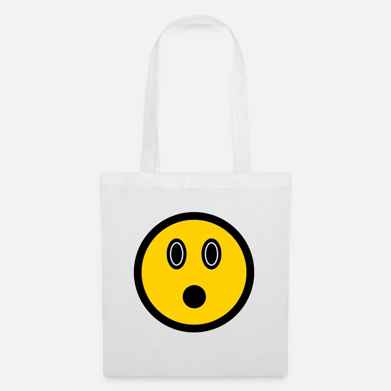 Émoticône perplexe - Symbole d’image - Stroke Face - Sac en tissu - blanc
