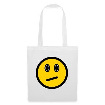 Neutral Emoticon - Image Symbol - Stroke Face - Tote Bag - white - Front