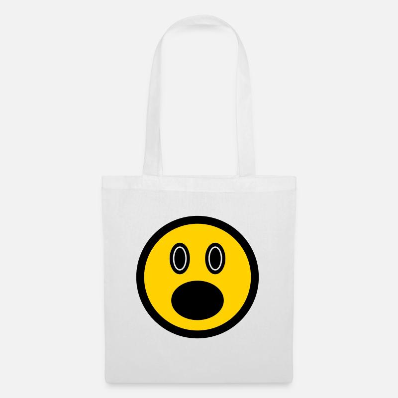Émoticône perplexe, icône d'image, visage de bâton - Sac en tissu - blanc