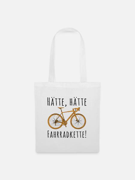 Rennrad Fahrrad Kette Gravelbike Geschenk - Stoffbeutel - Weiß