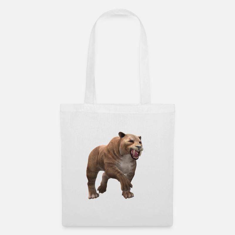 Säbelzahntiger Design - Stoffbeutel - Weiß