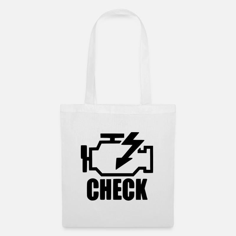Check Engine Lamp Gas Car Tuning Turbo Boost - Stoffbeutel - Weiß
