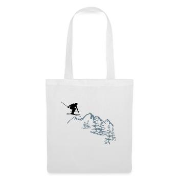 Skifahren, Ski, Berge, Alpen - Stoffbeutel - Weiß - Vorne