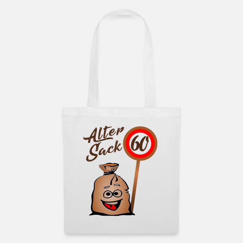 Alter Sack - 60. Geburtstag - 60 - Sechzig - Stoffbeutel - Weiß