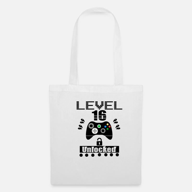 16 Level Level freigeschaltet - Stoffbeutel - Weiß