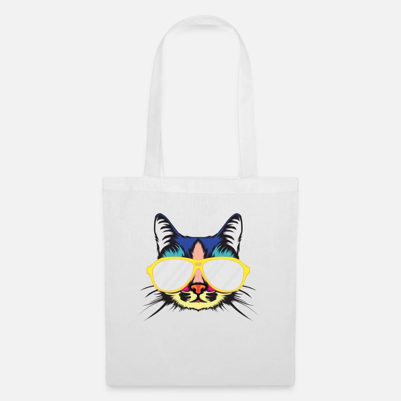 Cool Cat n Glasses - Tote Bag - white