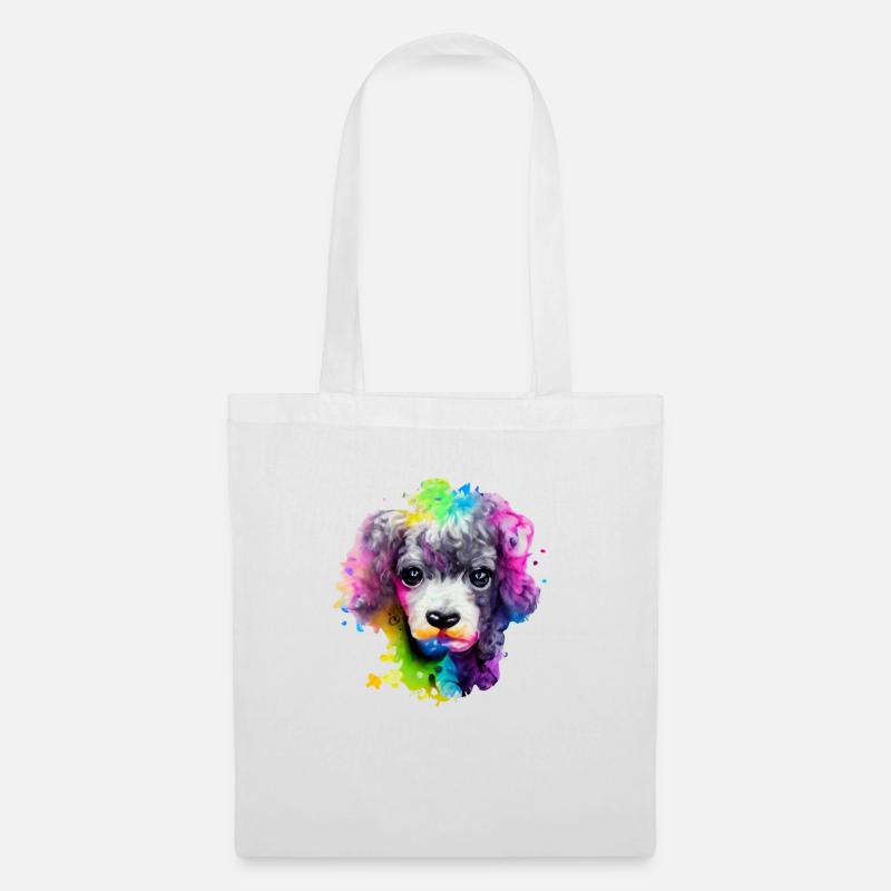 Conception de caniche en couleur - Sac en tissu - blanc
