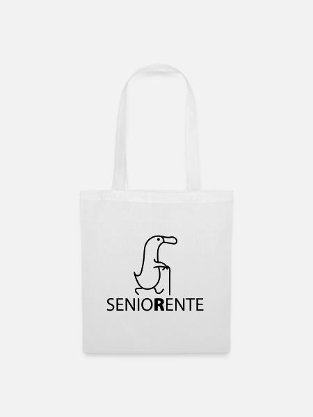 Senior Ente Rente - Stoffbeutel - Weiß