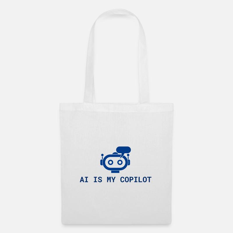 AI is My Copilot - Tech-KI-Design in Blau - Stoffbeutel - Weiß