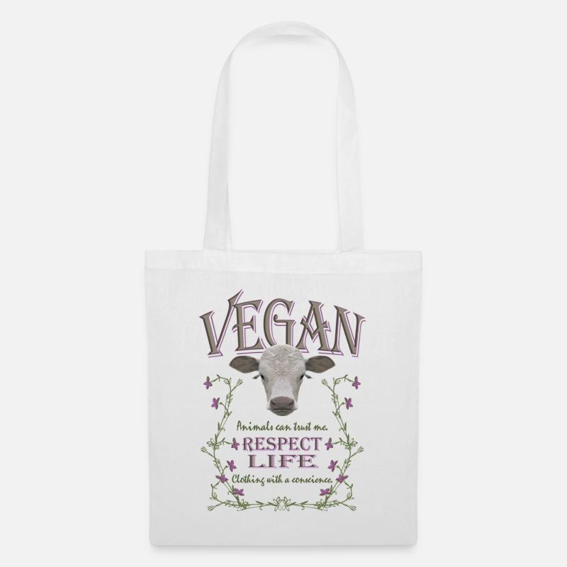 VEGAN - RESPECT LIFE - Stoffbeutel - Weiß