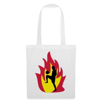 Fussball Feuer - Stoffbeutel - Weiß - Vorne