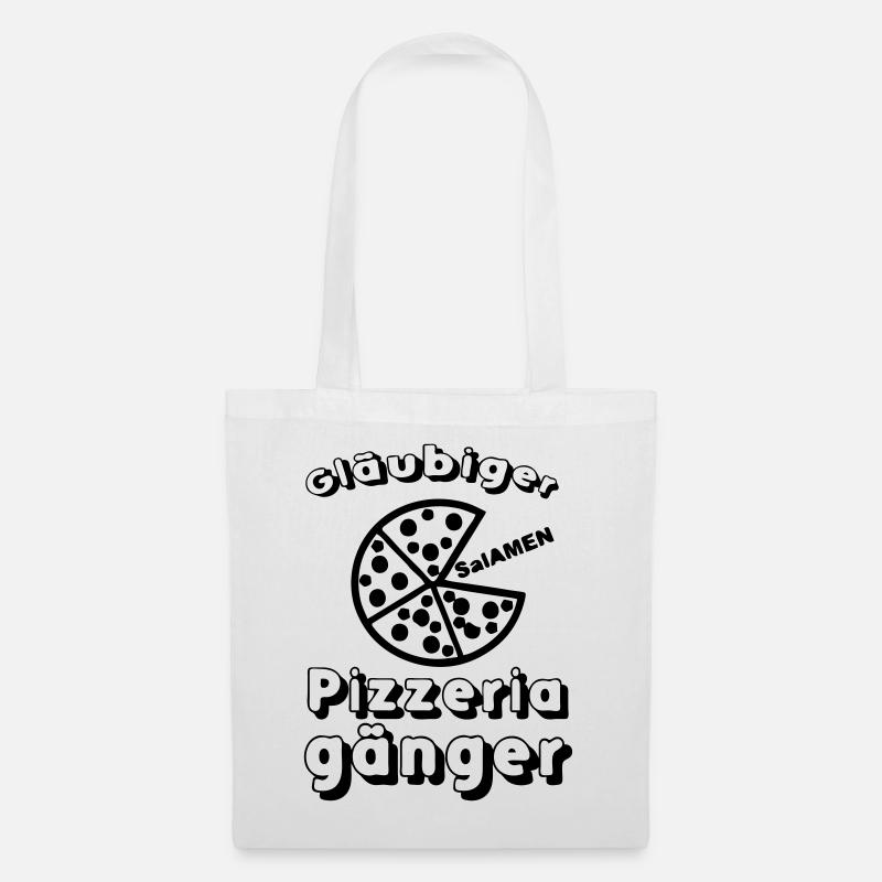 Pizza Pizzeria Spruch lustig Essen Geschenk - Stoffbeutel - Weiß