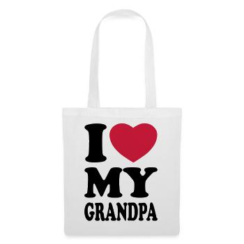 I love my grandpa - J'aime mon grand-père - Sac en tissu - blanc - Devant