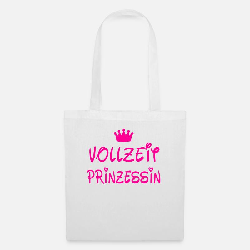Vollzeit Prinzessin - Stoffbeutel - Weiß