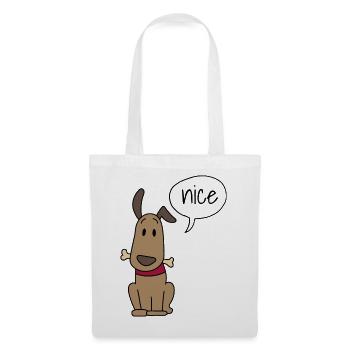 Mignon chien - Sac en tissu - blanc - Devant