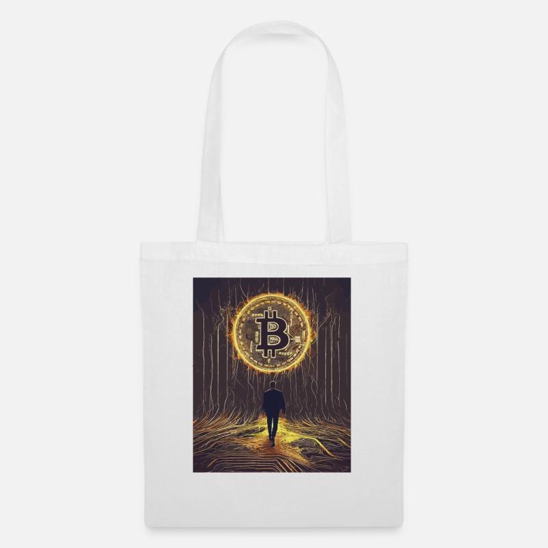 Digital Bitcoin Forest Scene - Tote Bag - white