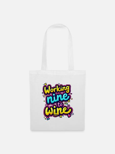 VON NEUN ZUM WEIN - Stoffbeutel - Weiß