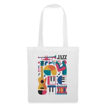 Design coloré sur le thème de la musique - Sac en tissu - blanc - Devant