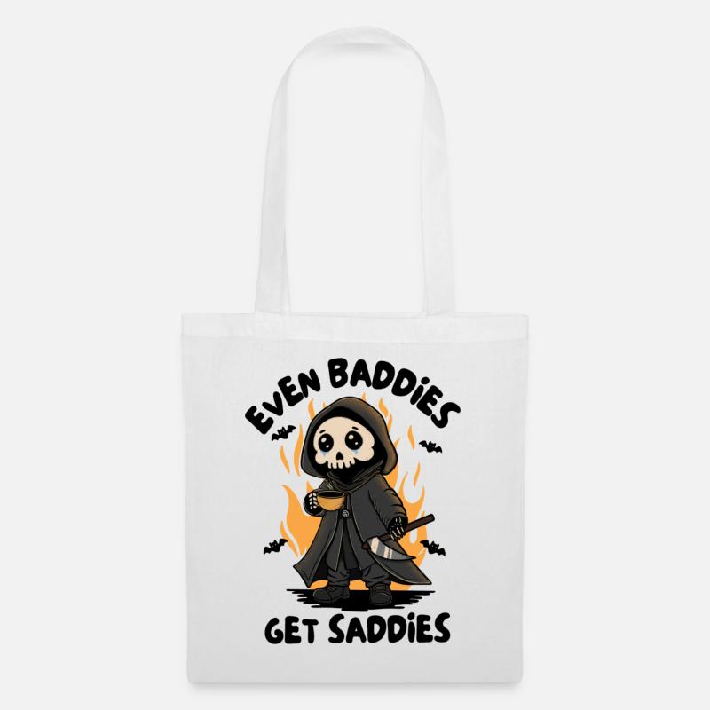 Flaming Grim Reaper with Coffee - Tote Bag - white