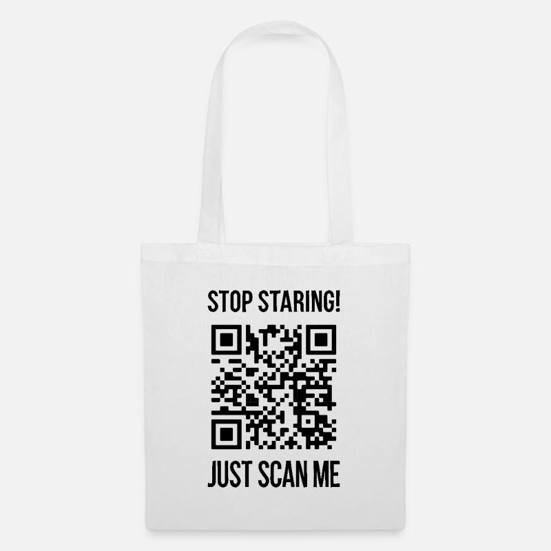 Scanne mich QR Code Wähle jeden Tag Freundlichkeit - Stoffbeutel - Weiß