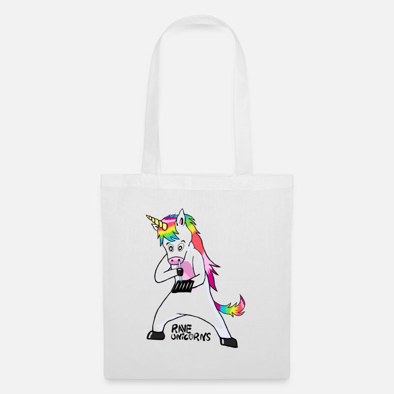 Ravew Unicorns Line Black Logo 18+ - Stoffbeutel - Weiß