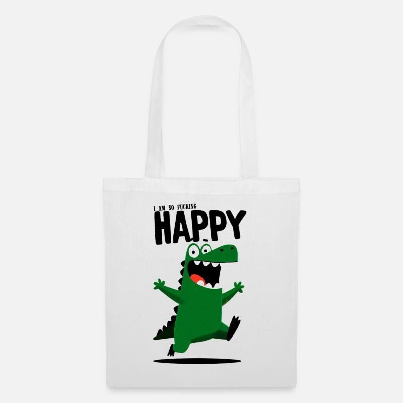 Happy Croc - Stoffbeutel - Weiß