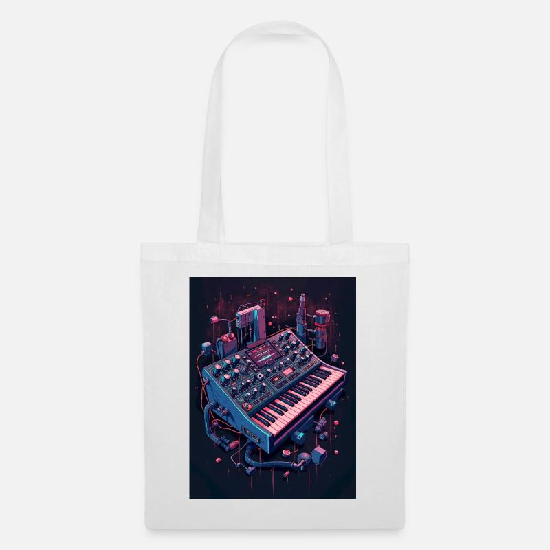 Futuristic Analog Syntheziser - Stoffbeutel - Weiß
