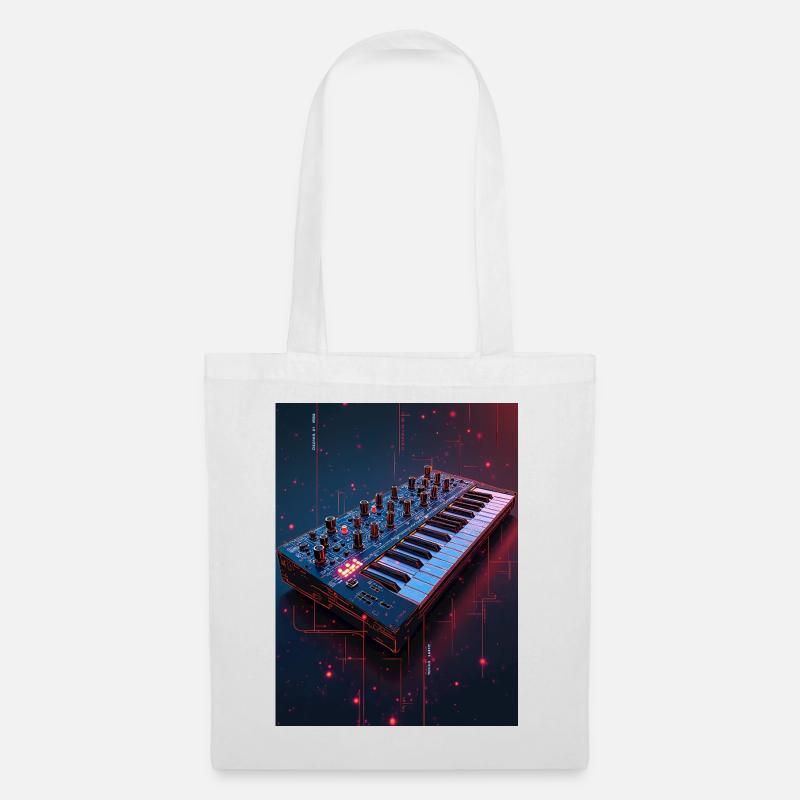 Futuristic Synthwave Music Console - Tote Bag - white