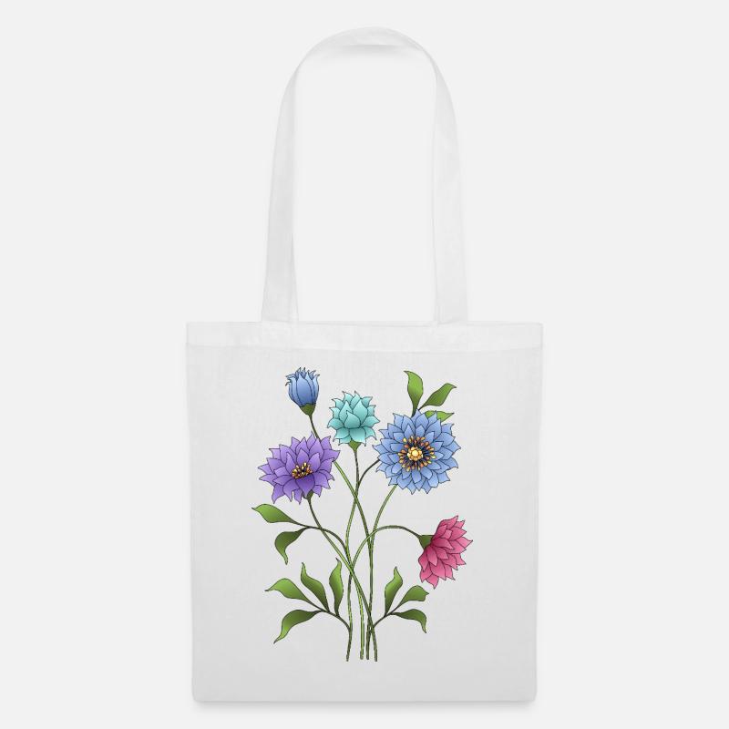 Blumen - Stoffbeutel - Weiß
