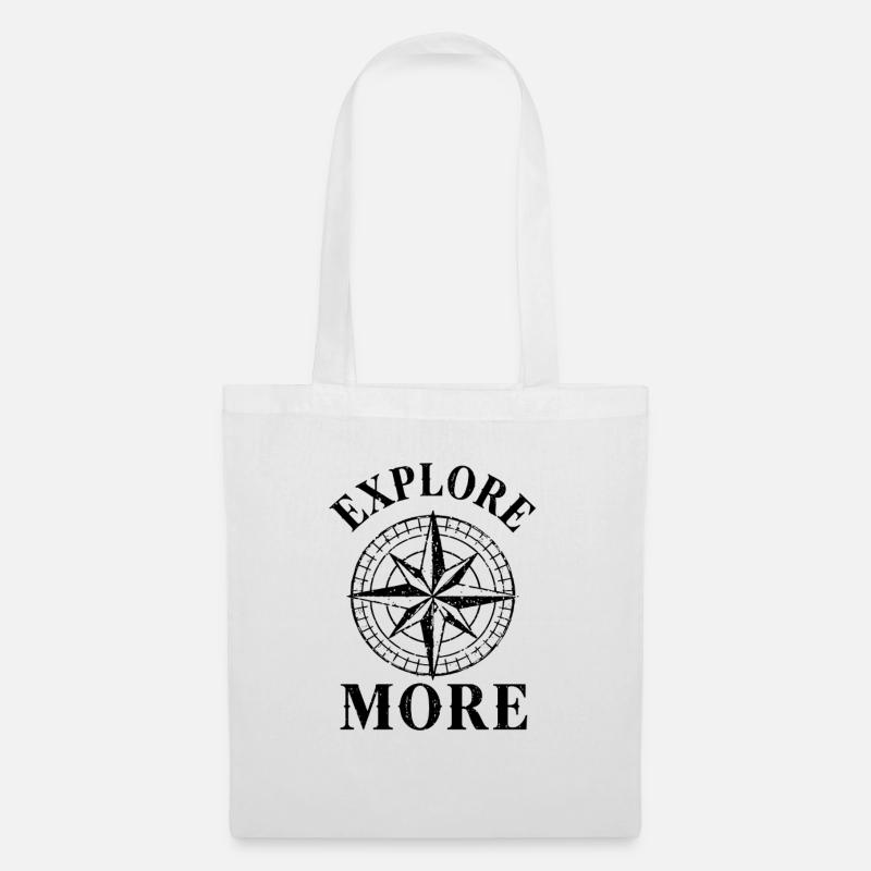 Explore More Adventure Compass T-Shirt - Tote Bag - white