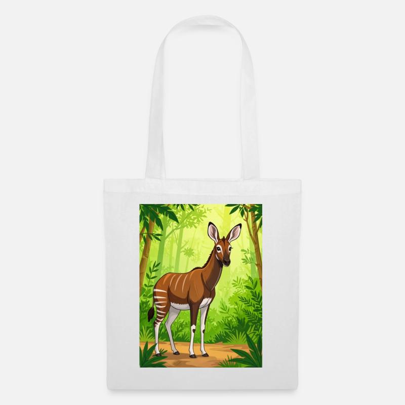 The mysterious rainforest creature with zebra  - Stoffbeutel - Weiß