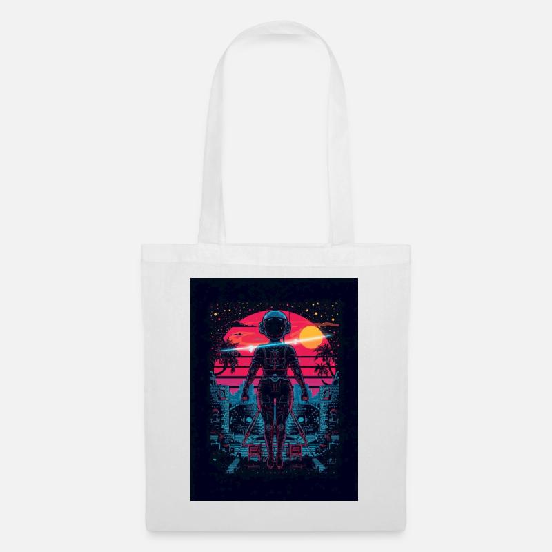 Astronaut Neon Sunset - Tote Bag - white
