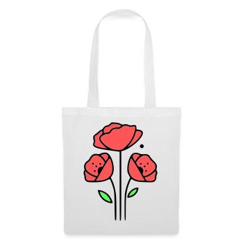 Coquelicots-coquelicots-minimaliste-Line-Art-1 - Sac en tissu - blanc - Devant