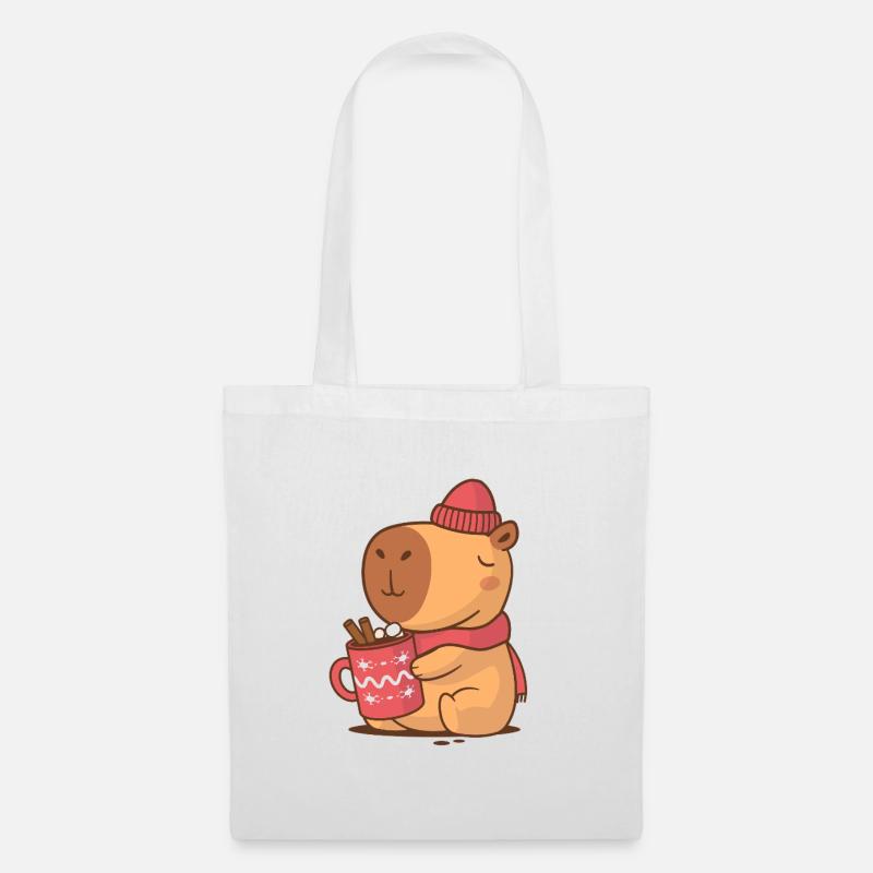 Capybara Cozy Holidays - Stoffbeutel - Weiß