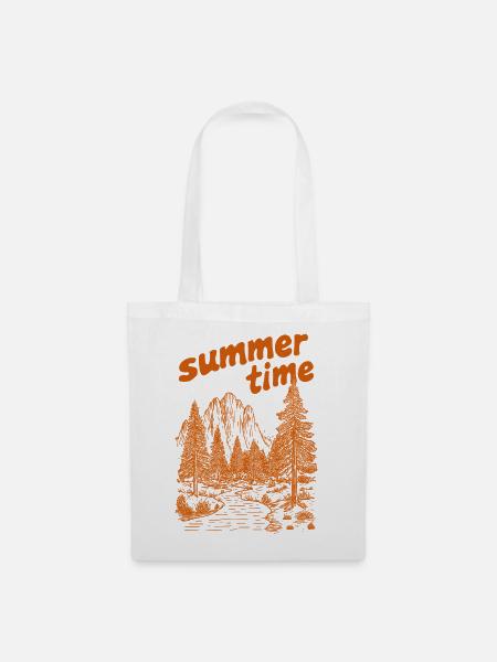 Sommerzeit Natursilhouette - Stoffbeutel - Weiß